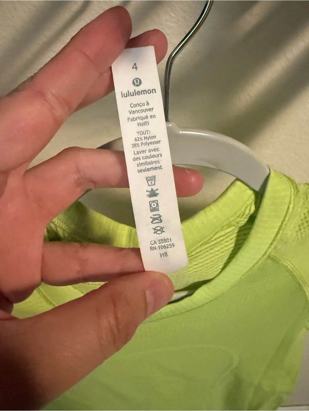 Lululemon Swiftly Tech Short Sleeve 2.0 Elixir Lime Green Running Shirt Size 4